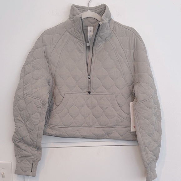 NWT Lululemon Women’s Scuba Oversized Quilted Half Zip in Riverstone - size XS/S - Picture 2 of 4